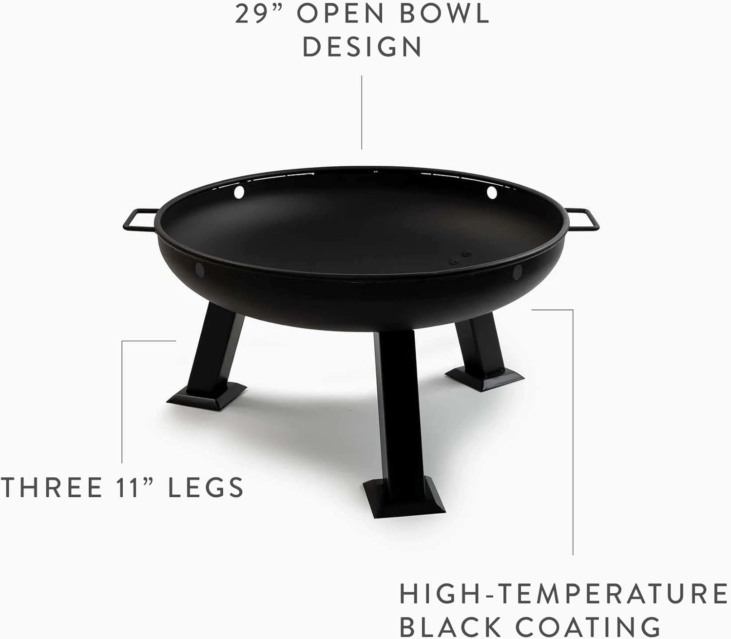 Fire Pit - Large Portable Fire Pit for Outdoor Cooking - Heavy Duty Outdoor Fire Pit for Camping and Backyard Patios