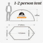 1 Person Tent for Camping, Backpacking Tent with Easy Setup, 3 to 4 Season Camping Tents, Lightweight Outdoor Tent for Hiking Mountain Hunting