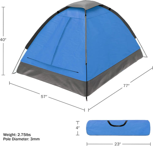 2 Person Camping Tent with Rain Fly and Carrying Bag