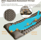Camping Pad, Foot Press Inflatable Sleeping Pad Thick 4 Inch Lightweight Camping Sleeping Mat Ultralight Compact Waterproof Air Mattress for Outdoor Hiking Hammock Backpacking Sleeping Bag
