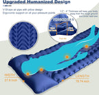 Sleeping Pad, Extra Thickness 4 Inch Inflatable Camping Sleeping Mat with Pillow Built-in Foot Press, Compact Ultralight Camping Air Mattress for Backpacking, Hiking, Tent