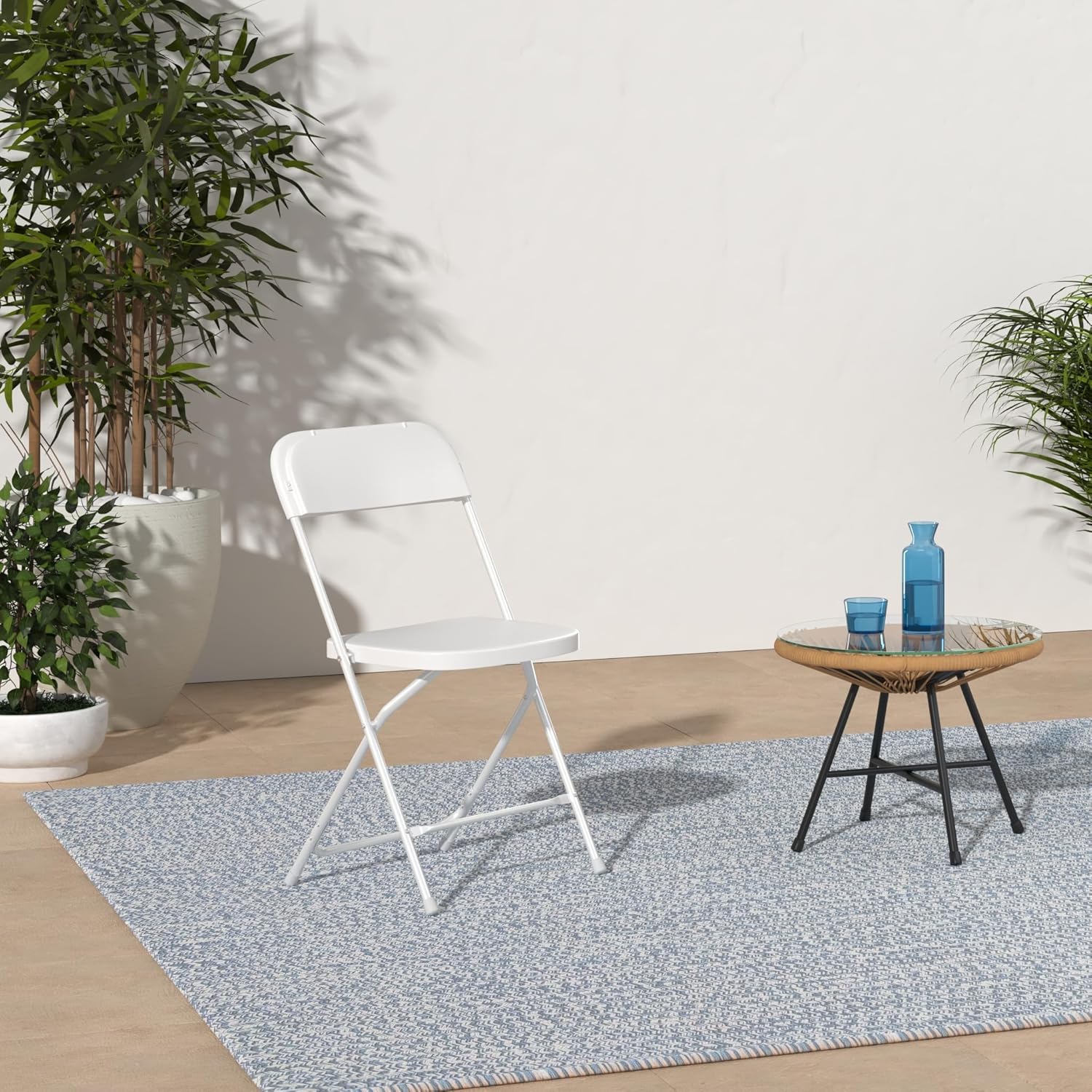 Foldable Folding Chairs Plastic Outdoor/Indoor 650LB Weight Limit (White, 10 Pack)
