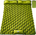 Double Sleeping Pad, Ultralight 4" Extra-Thick Self Inflating Sleeping Mat for 2 Person with Pillow Built-in Foot Pump Portable Camping Mat for Backpacking, Hiking, Traveling, Tent, Camping