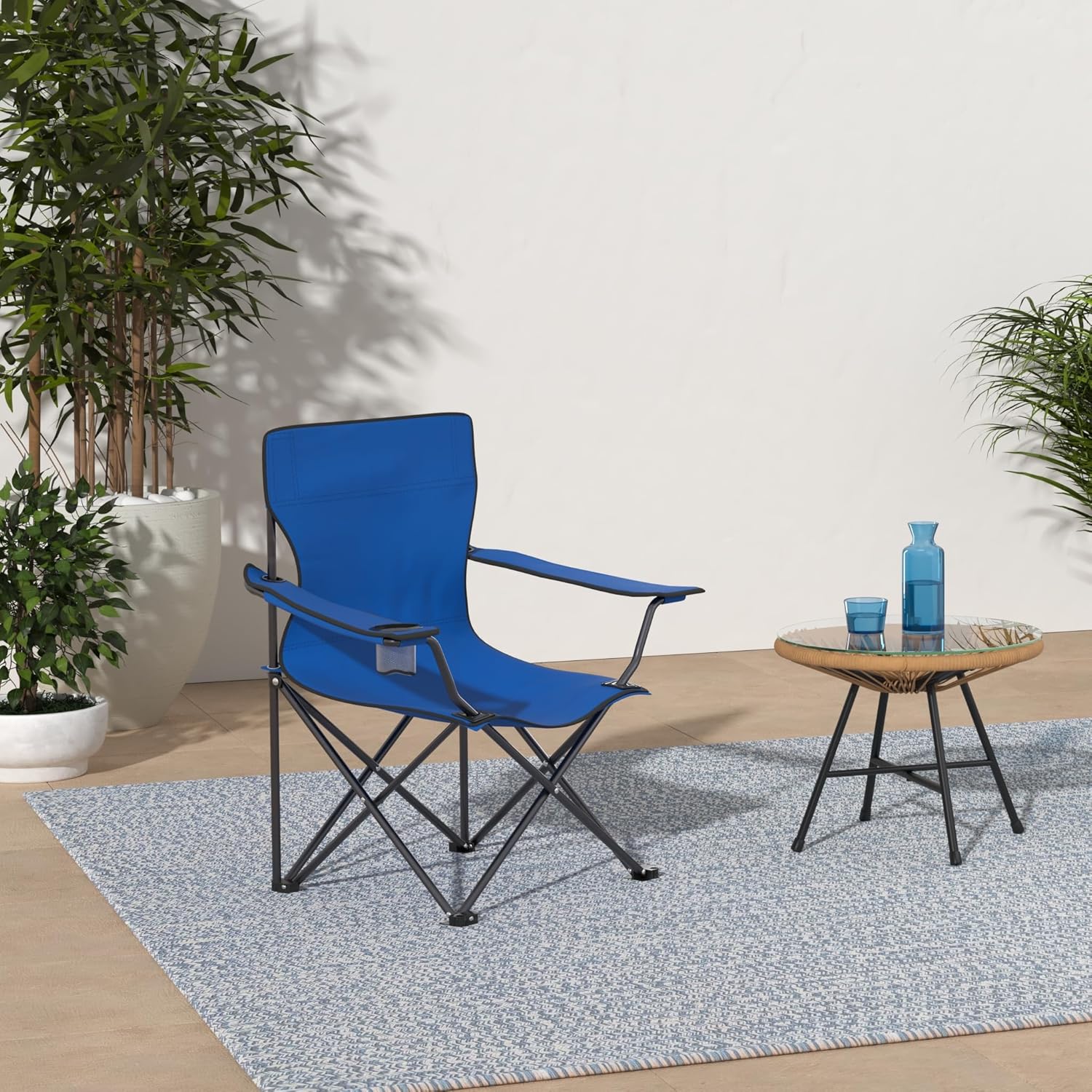 Folding Outdoor Beach Camp Chair, 18" L x 31" W x 32" H, Blue