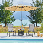 Patio Chairs Outdoor Chairs Set of 2 Portable Dining Chairs with Armrests for Camping, Lawn Yard Beach, Folding Patio Chairs 2-Pack Patio Chairs Metal Frame